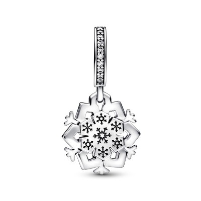Charm doppio fiocco di neve scintillante [6aa5045a]
