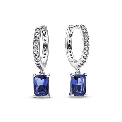 Orecchini Cerchi Pavè e pietre blu [c4cfa74c]