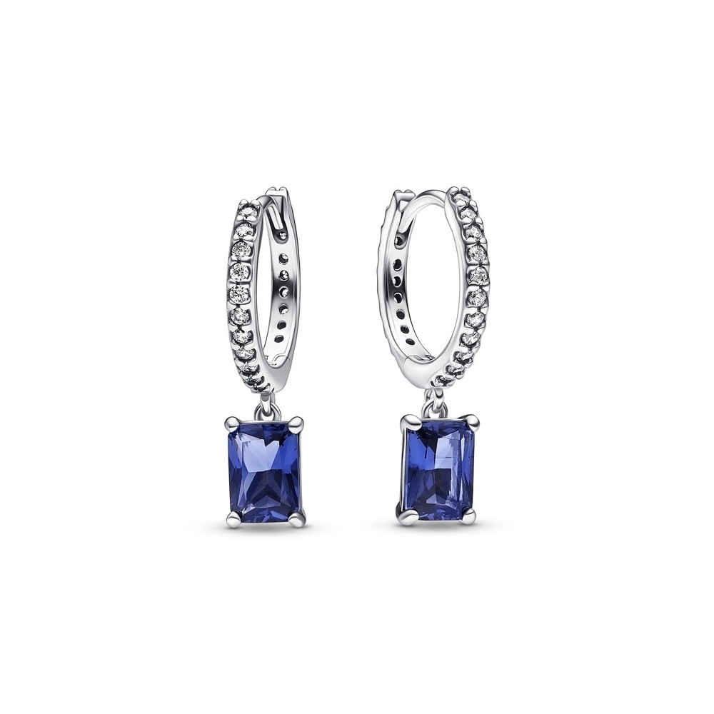 Orecchini Cerchi Pavè e pietre blu [c4cfa74c]