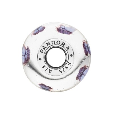 Charm Pandora Moments Vetro di Murano Rosa con Farfalle 797893 [9198adc9]