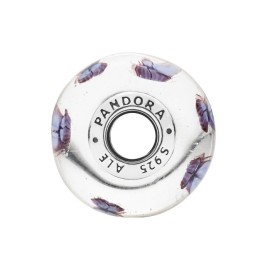 Charm Pandora Moments Vetro di Murano Rosa con Farfalle 797893 [9198adc9]