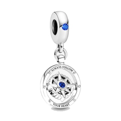 Charm Pandora Bussola Girevole Con Cristallo Blu 790099C01 [5a3d4a57]