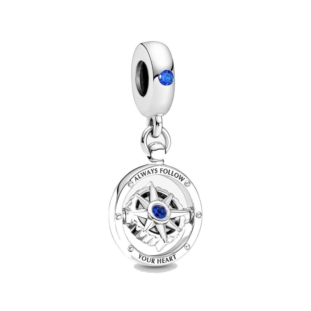 Charm Pandora Bussola Girevole Con Cristallo Blu 790099C01 [5a3d4a57]