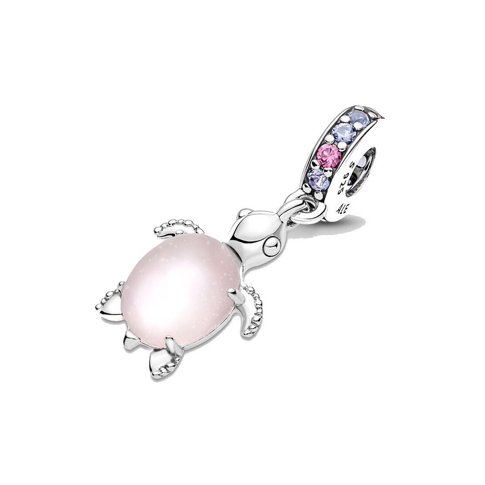 Charm tartaruga marina rosa vetro di murano 798939C02 [56cabace]